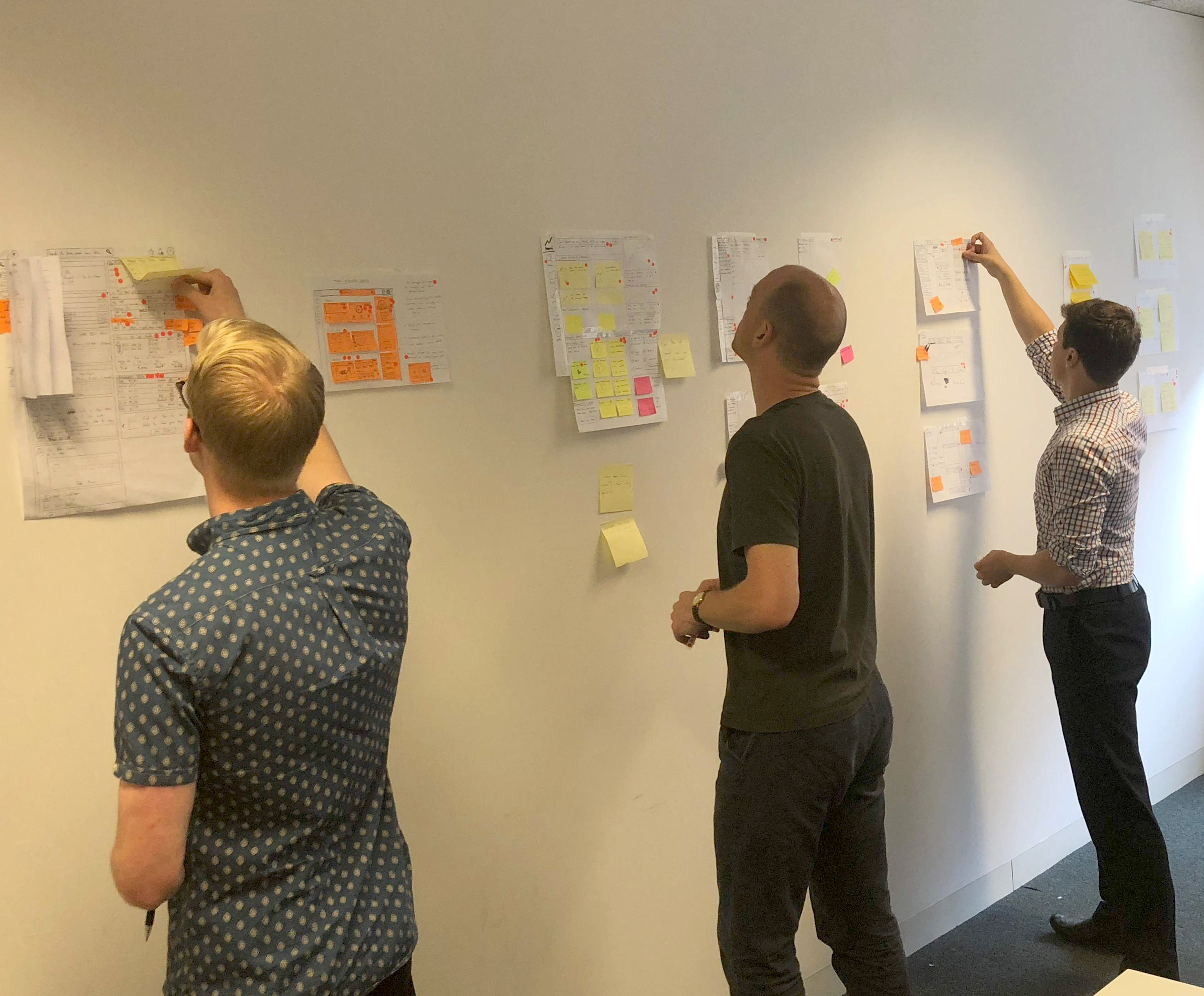 The team working together during the design sprint.